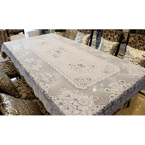 Mantel De Encaje Blanco Rectangular Mesa | Decoración ...