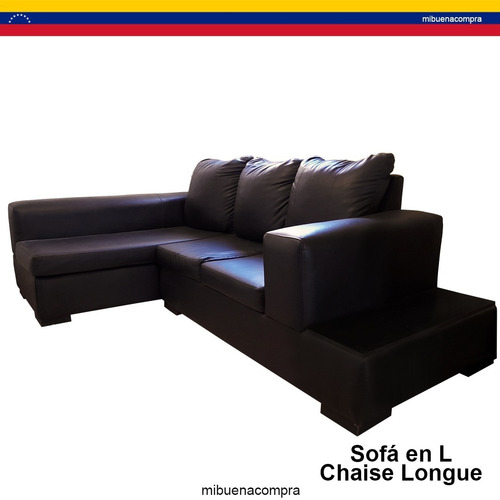 Mueble Sofa En L, Semicuero Con Chaise Longue. Mibuenacompra