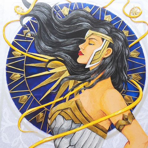 Quadro Inspirado Na Mulher Maravilha, Wonder Woman, Vitral