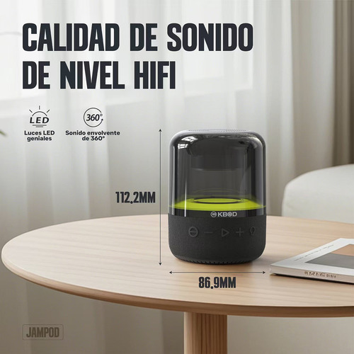 Bocina Jampod Rgb Audio Hi-fi, Manos Libres Y Bluetooth Negro