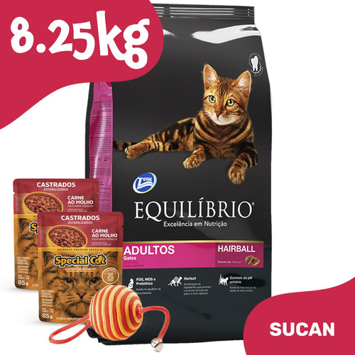 Equilibrio Gato Adulto 7,5kg + 2 Paté+ Juguete+ Envío Gratis