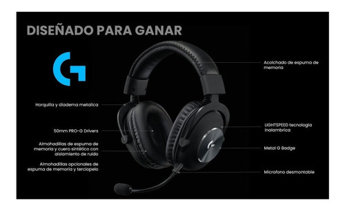 Audifonos Gamer Logitech G Pro X Wireless 7.1 Lightspeed 15h