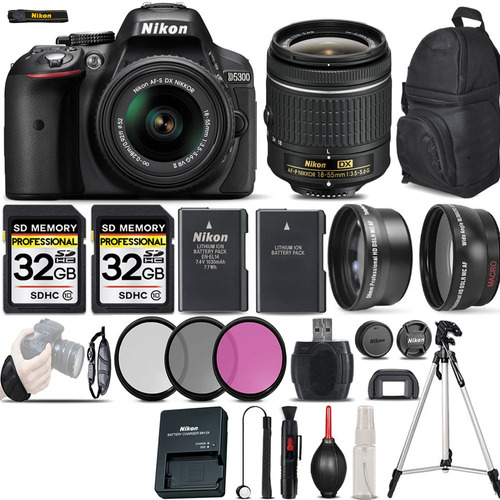 Kit Esencial De Cámara Nikon D5300/d5600 Dslr Con Lente De