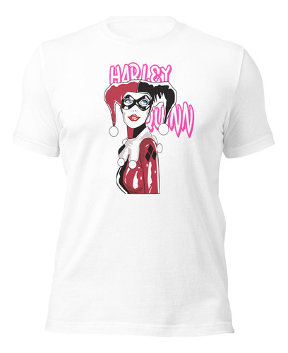 Playera Harley Quinn De Comic Traje Negro Rojo Arlequin Jokr