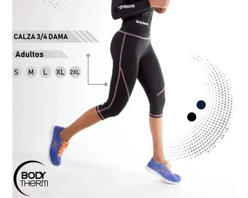 Calza Deportiva Mujer 3/4 Capri Pescadora Bodytherm - Olivos