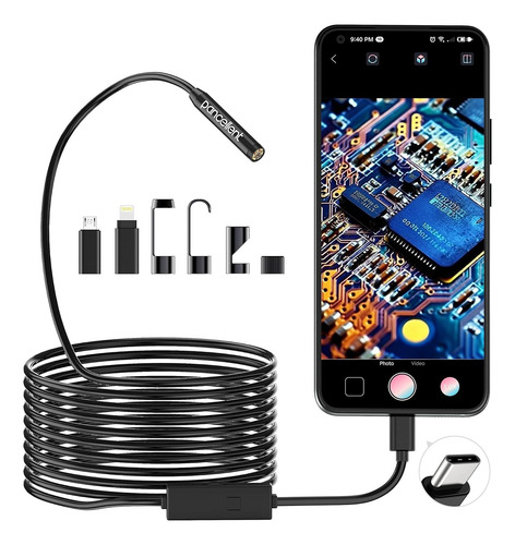 Borescopio Pancellent 1920p Hd 5m Con 8 Led Y App