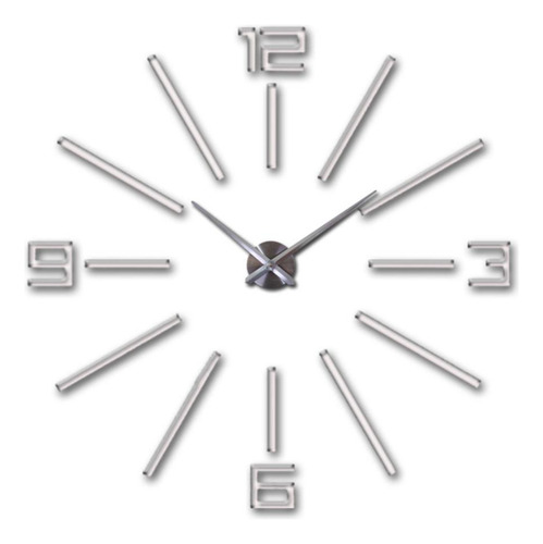 Relojes De Pared De Superficie De Espejo Diy 3d De Plata .