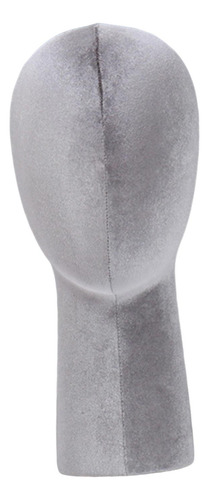 Velvet Wig Head Mannequin Head Model De Almacenamiento Gris