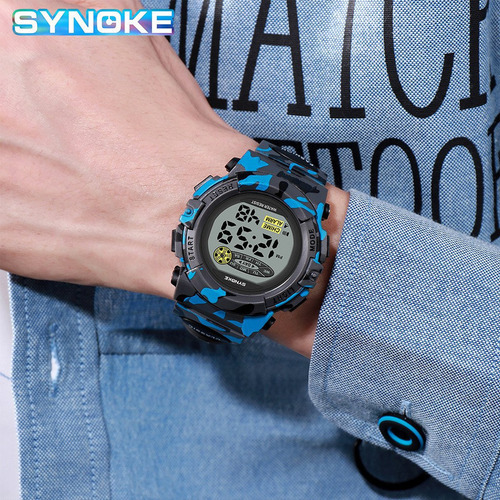 Reloj Electrónico Digital Para Exteriores Synoke Fashion Color De La Correa Caqui