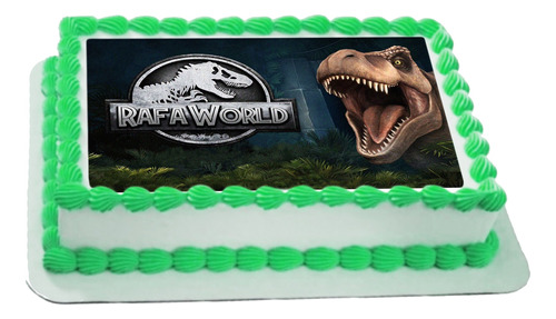 Lámina Papel Comestible Jurassic World Dinosaurios P/ Tortas