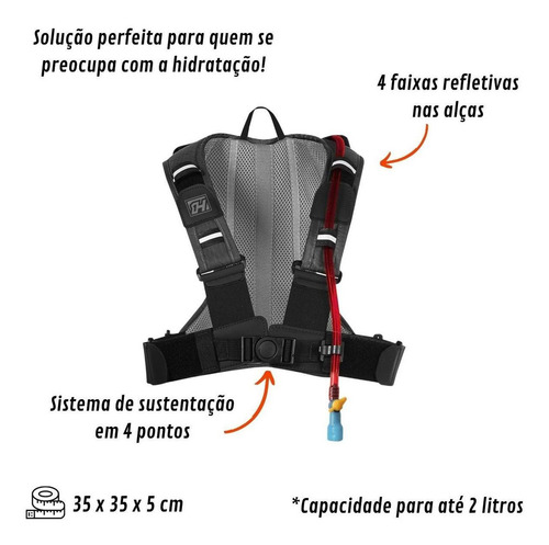 Mochila Ciclismo Hidratação Bolsa 2 Litros Termica High One
