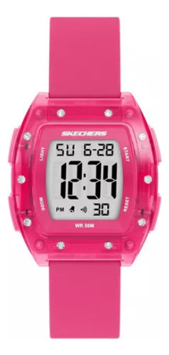 Reloj Mujer Skechers Sr6324 De Silicona Rosa Fondo PANTALLA POSITIVA