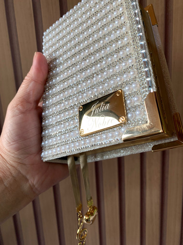Bíblia + Hinário Personalizado Ccb Pérola Com Strass