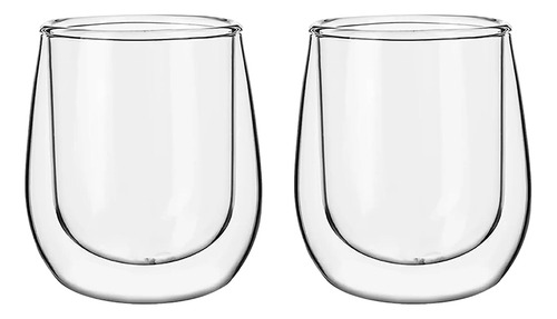 Set 2 Vasos De Espresso Doble Pared 80 Ml Simplit Blanco