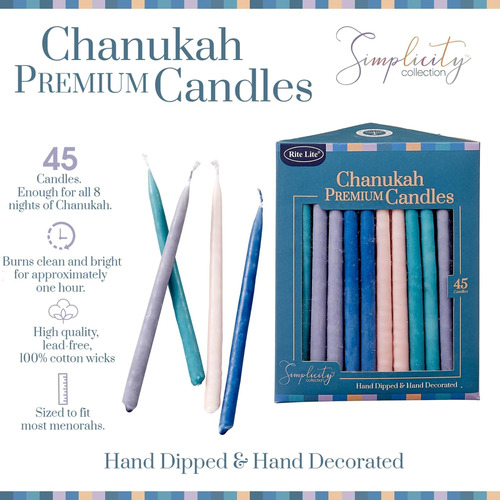 Rite Lite - Velas De Hanukkah Pastel Sin Goteo | Colores Sim