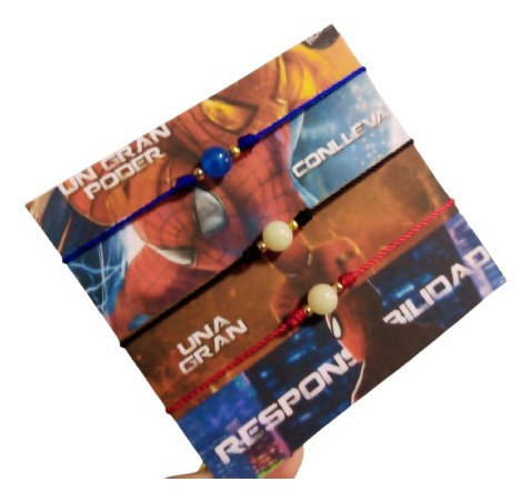 3 Pulseras Para Amistad Spider Man Brillan En La Oscuridad