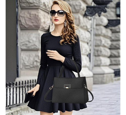 Set 3 Bolsas Tote Mujer Cuero Moda Antirrobo Casual Vintage