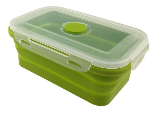 Portable Food Storage Silicone Folding Box With Plastic Lid