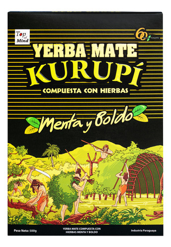 Yerba Mate Kurupi Menta Y Boldo 500g Compuesta - Importada
