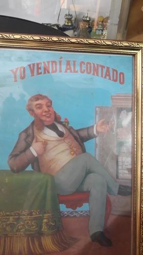 Cuadro Antiguo Litografia Anuncios Para Almacenes