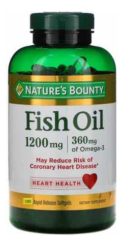 Nature's Bounty Ômega 3 Fish Oil 1200mg, 180 Softgels