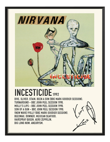 Poster Nirvana Album Music Tracklist Exito Incesticide 80x60