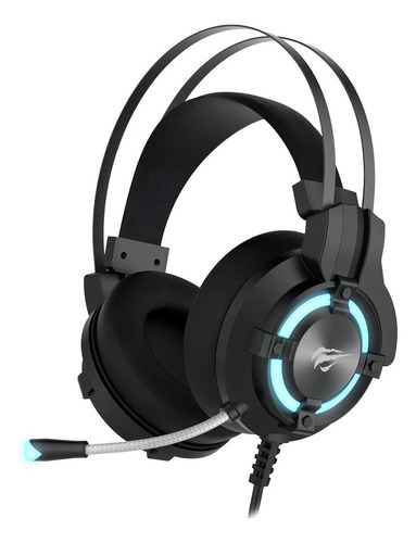 Audífonos Gamer Havit Gamenote H2212u Con Luz Azul 7.1c Usb Color Negro