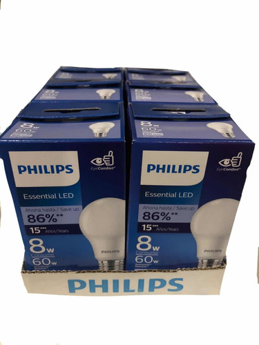 Foco Philips 8w 6500k 6pz Luz Fría 312411 Color De La Luz Blanco Frío