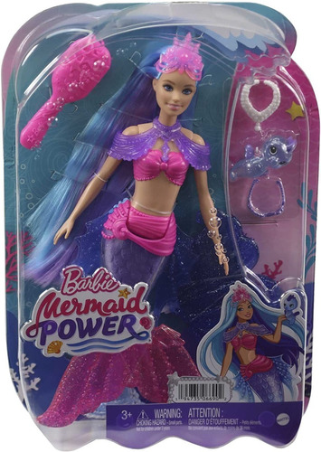 Barbie Sirena Mermaid Power Con Caballito De Mar Mattel