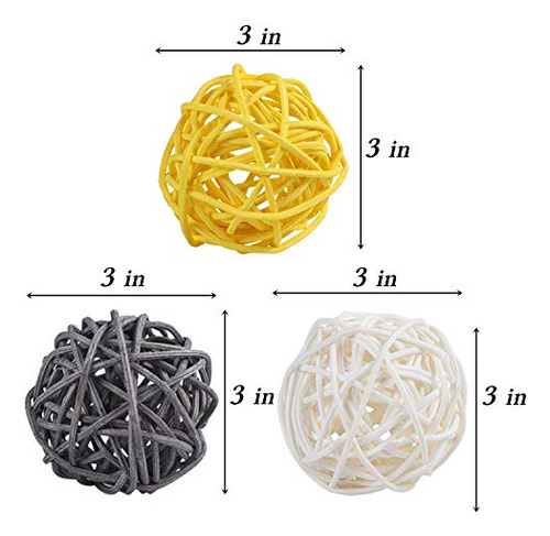 Stmk 9 Piezas 3 Pulgadas Bolas De Mimbre Decoraciones, Bolas