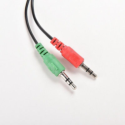 3,5 Mm Hembra A 2 Macho Conector Auriculares Audio Mic Split