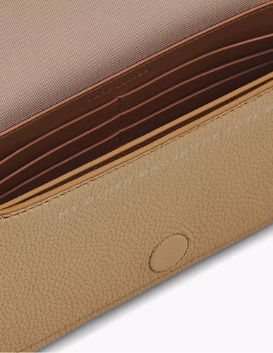 Bolsa Marc Jacobs The Leather Mini 2s4smn080s02 Acabado De Los Herrajes Oro Color Marrón Claro Correa De Hombro Marrón Claro Diseño De La Tela Lisa