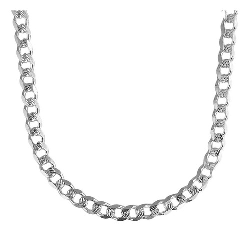 Cadena Cubana Gruesa Diamantada Plata 925 Hombre 70cm X 5mm Color 52053