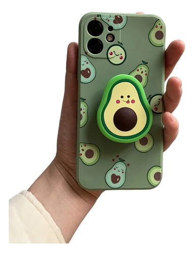 Carcasa iPhone Palta + Pop Socket Funda Silicona 