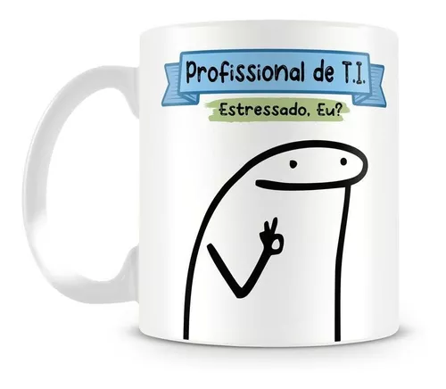 Caneca Meme Boneco Palito Flork Profissional De Ti - Corre Que Ta Baratinho