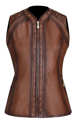 Chaleco Cuadra Para Dama En Piel Genuina M289coc Cuotas sin inter s