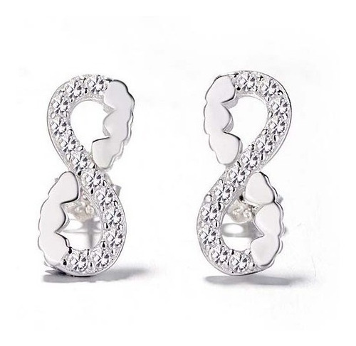 Joya Aros Pendientes Plata 925 Mujer Infinito Circón Regalo