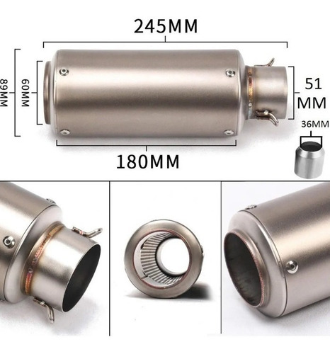 Imagen 3 de 3 de Tubo Escape Universal Tipo Sc Para Motos Altas Y Bajas