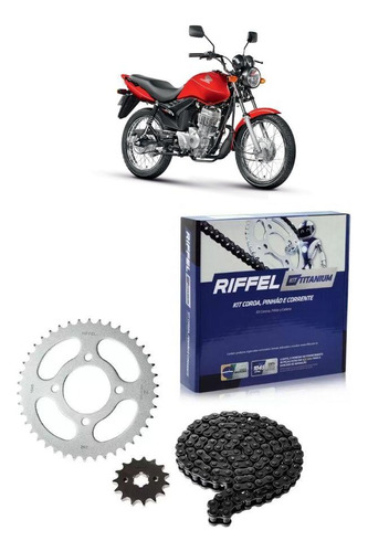 Kit Relação Transmissão Riffel Cg 125 Fan Cargo 2009-2013