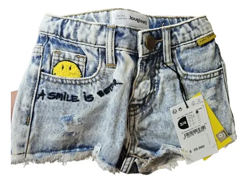 Desigual Shorts Denim Algodón Niña Talla 3/4 Smile