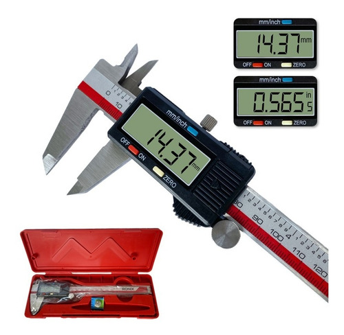 Vernier Digital 6 Pulgadas 150 Mm Acero Inoxidable Calibrador Duradero Con Estuche Y Bateria 