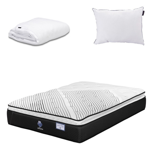 Colchon Queen Size Spring Air Alaska + One + Cloud Negro