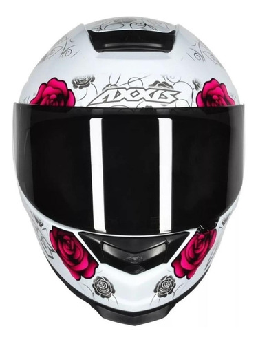Capacete para moto  integral Axxis  Eagle  white e pink flowers tamanho G 