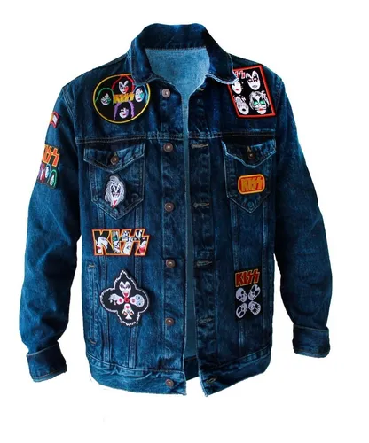 Chaqueta Personalizada Con Parches Bord Bandas De Rock, Kiss