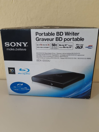 Gravador Externo De Blu-ray Sony Bdx-s500u