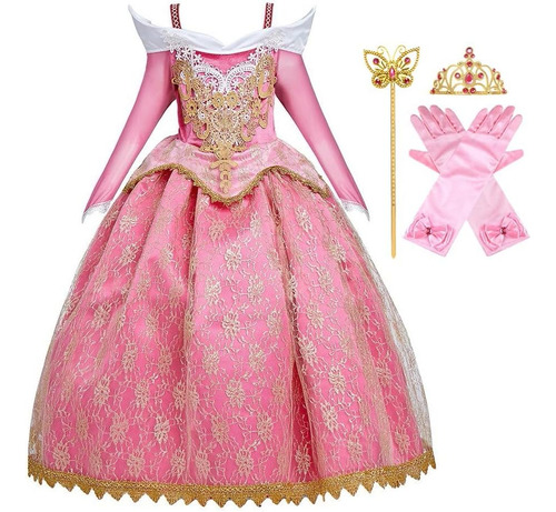 Fmyfwy, Vestido De Princesa Aurora Para Niñas, Encaje Bordad