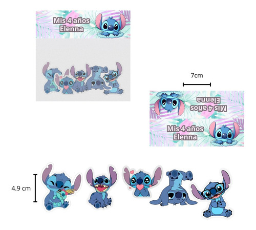 Bolsitas De Stickers Souvenir Cumpleaños Fiestas X 15 Stitch