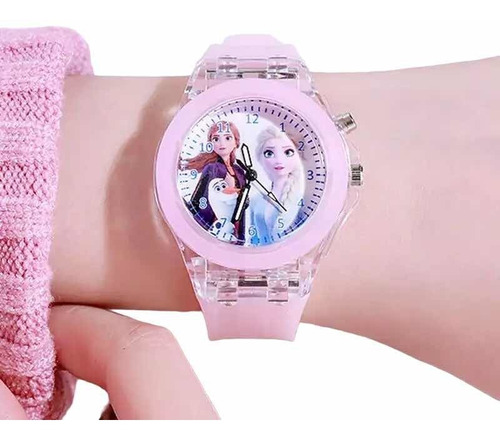 Reloj Frozen Pulsera De Silicona Y Luz Para Niñas