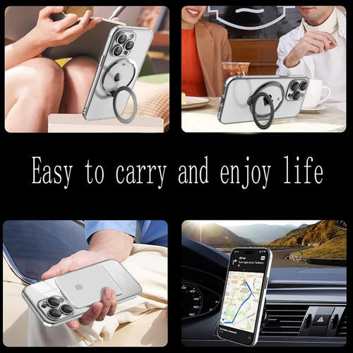 Funda Simple Con Soporte Y Protector De Lente Para iPhone 16