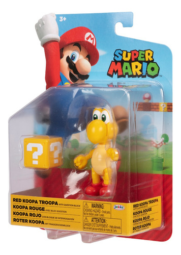 Figura Nintendo Koopa Rojo Con Bloque ? 4in Articulado